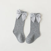 Long Socks with Grey Bow